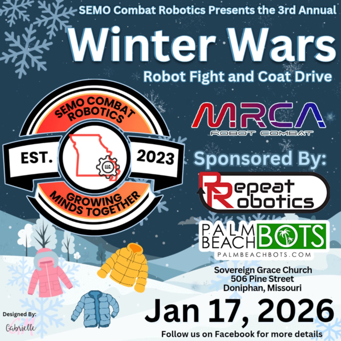 Winter Wars 2026 - MRCA Qualifier and Coat Drive event logo